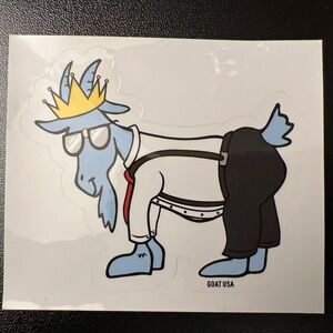 Goat USA Sticker with Crown and Suspenders